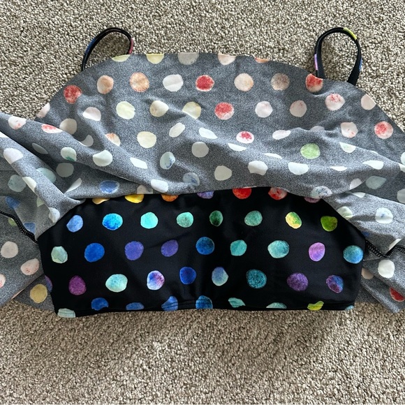 Roxy Women's Flutter Bikini‎ Top Rainbow Polka Dot Size XS - Picture 3 of 6